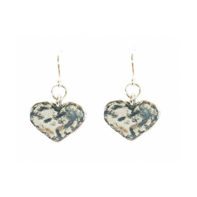 Silver Plain Heart Drop Earrings